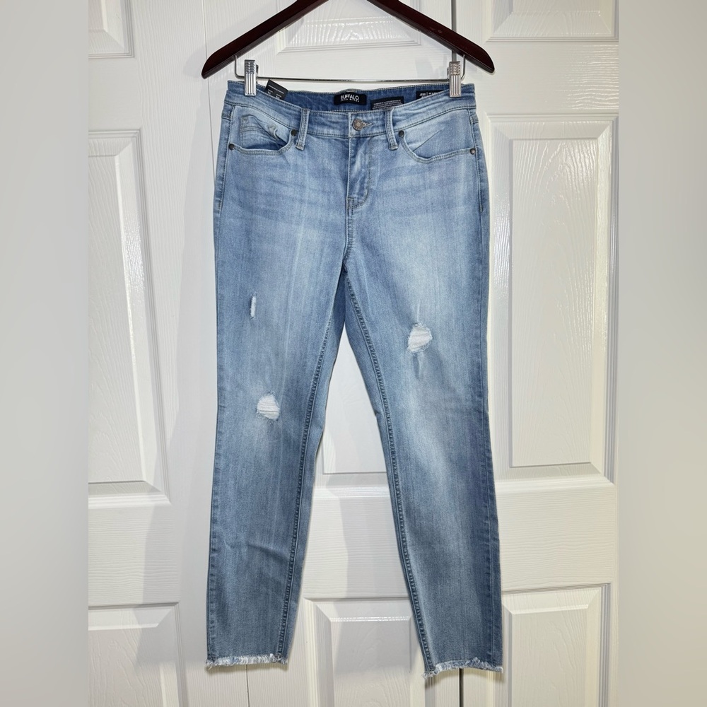Buffalo David Bitton Jess Light Wash RIP & REPAIR MID-RISE SKINNY 6/28